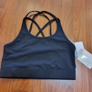 T4T Threads 4 Thought Unpadded Strappy Sports Bra S/M Black